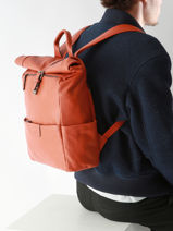 Sac à Dos Business Flandres 1 Compartiment Cuir Etrier Orange flandres EFLA8102-vue-porte
