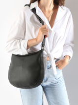Sac Porté épaule Manege Cuir Etrier Noir manege EMAN077L-vue-porte
