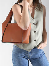 Sac Porté épaule M Foudre Cuir Etrier Marron foudre EFOD107M-vue-porte