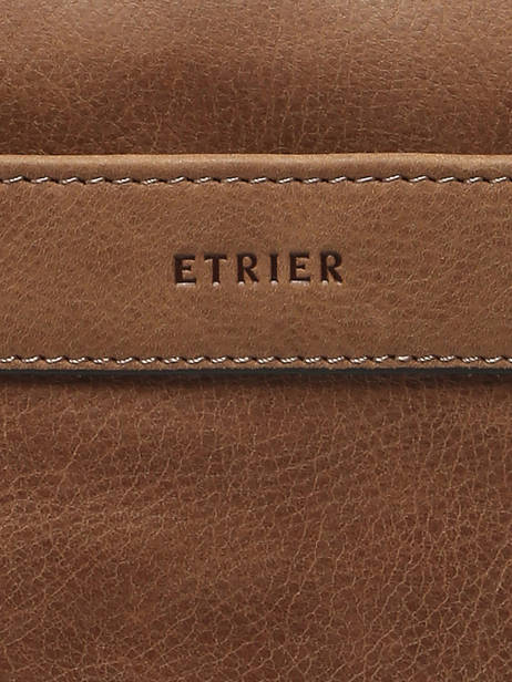 Leather Spider Briefcase 2 Compartments Etrier Brown spider ESPI8022 other view 5